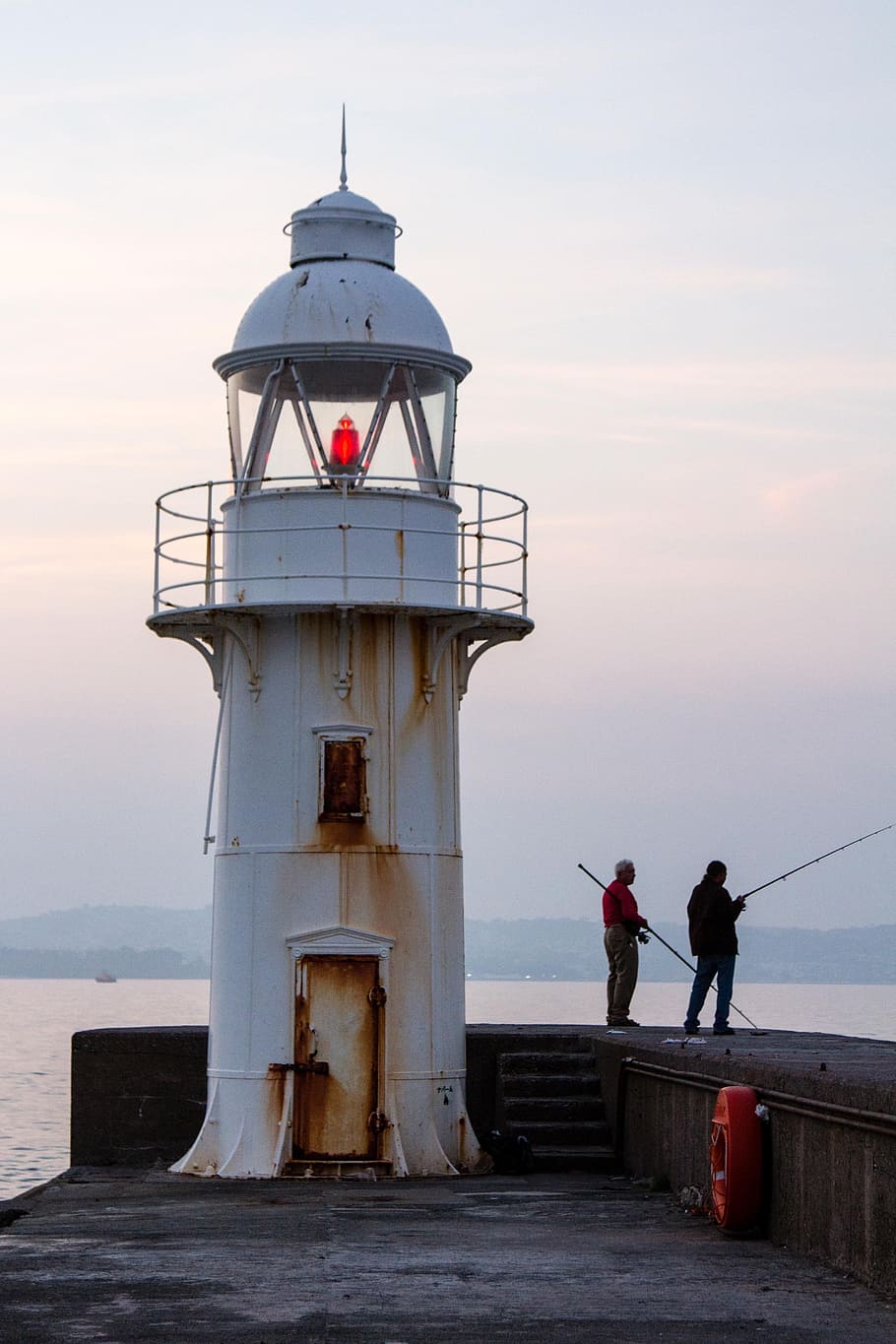 lighthouse, breakwater, brixham, coast, sea, water, landscape, light, landmark, beacon