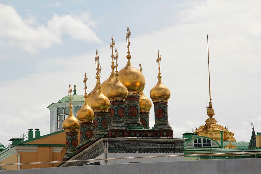 Церковь, Золотой, Купол, Россия, Москва, золотой, купол, православный, русская православная церковь, исторически
