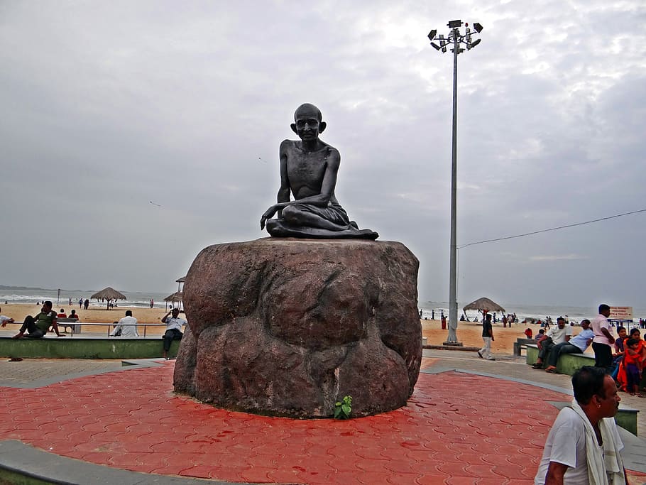 mahatma ghandi statue, daytime, mahatma, gandhi, statue, sculpture, india, landmark, monument, history