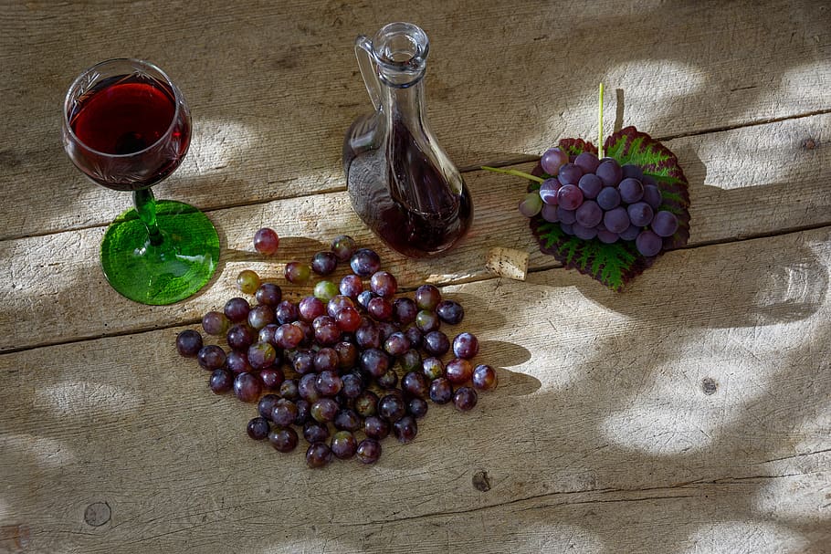grape, vine, bio, vegan, fruit, ripe, drink, wine, rustic, vitamins