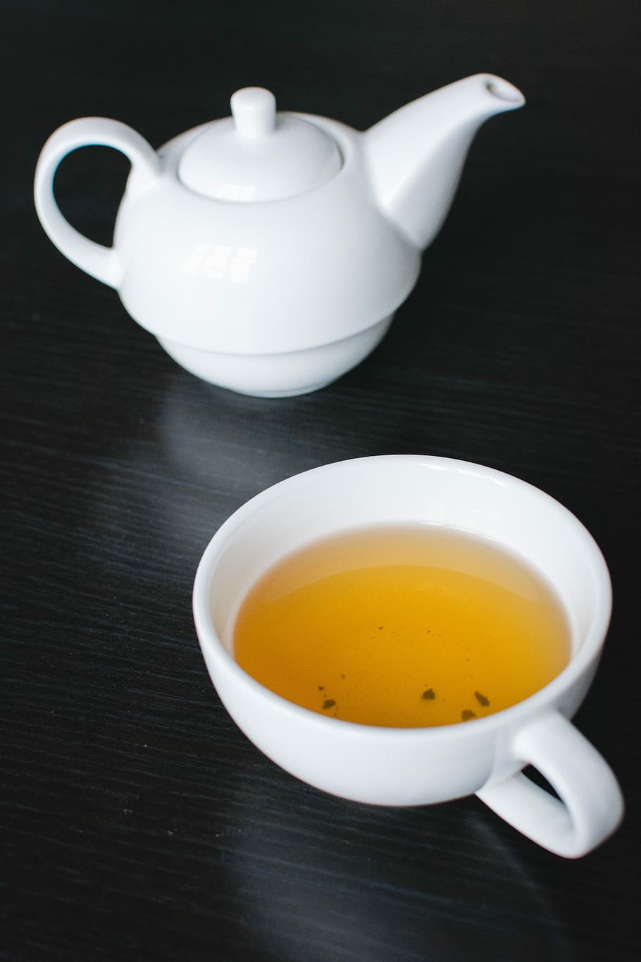 tarde, preto, chá, branco, bule de chá, chá preto, fundo preto, bebida, relaxar, chá - Bebida quente