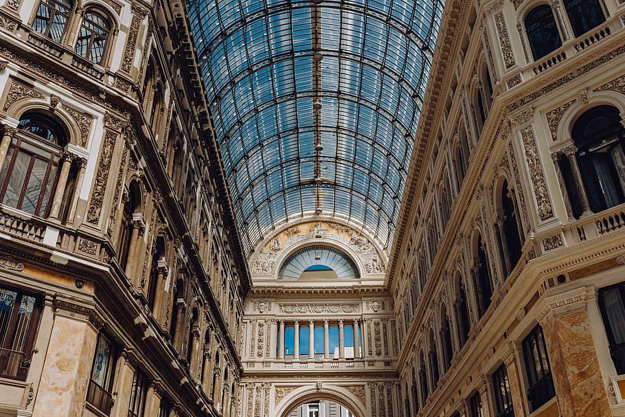 Italia, Napoli, Europa, ciudad, viaje, Nápoles, arquitectura, estructura construida, pasado, vista de ángulo bajo