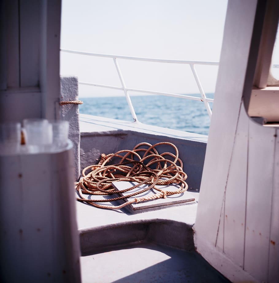 barco, iate, viagem, aventura, corda, água, oceano, mar, embarcação náutica, janela