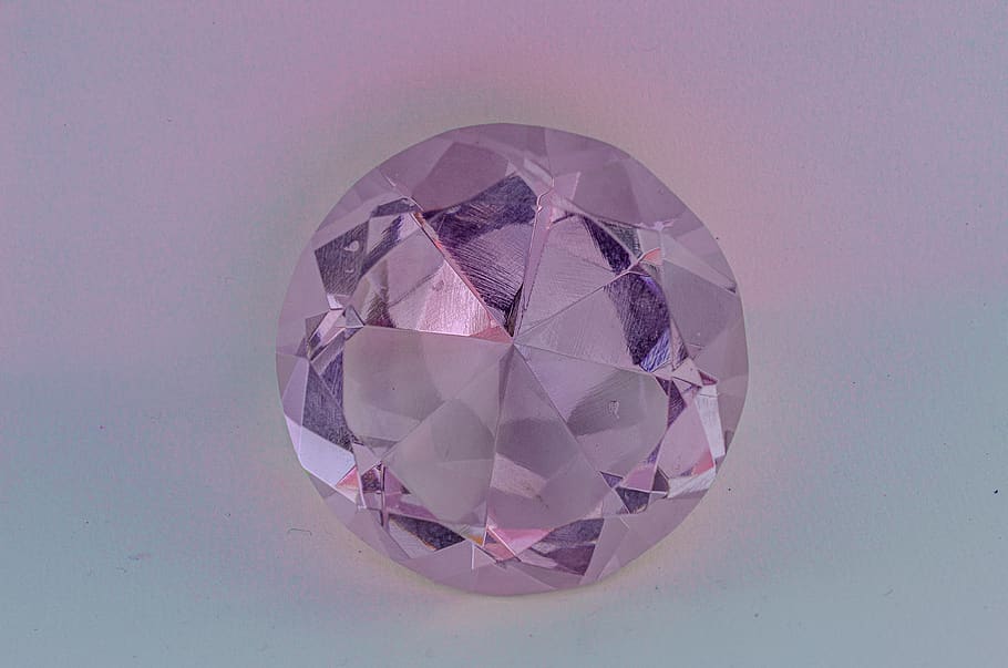 pierre, crystal, diamond, quartz, brilliant, mineral, transparent, light, color, purple