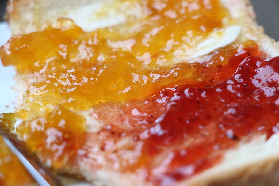 Jam, Color, Toast, Butter, Breakfast, texture, foreground, bread, healthy, food and drink