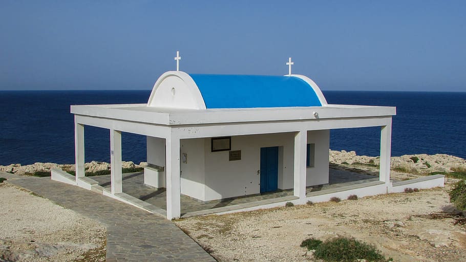 Chipre, Cavo, cavo greko, ayii anargiri, iglesia, azul, blanco, grecia, mar, islas cícladas