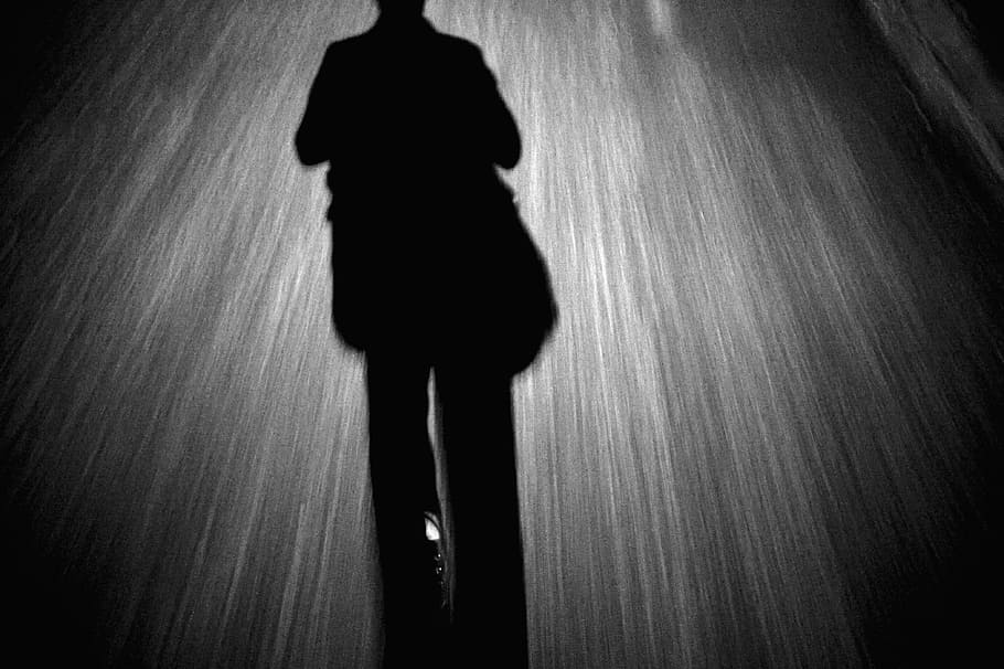silhouette of man, motion, go, dynamics, silhouette, shadow, dark, one person, walking, spooky
