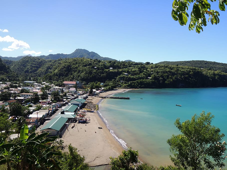 aerial, photography, building, seashore, white, sky, st lucia, caribbean island, saint lucia, sea