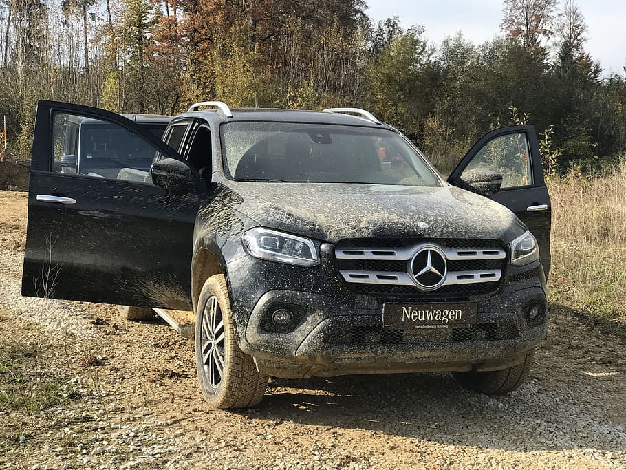 mercedes–benz, xklasse, new cars, offroad, dirty, muddy, mud, automotive, vehicle, mode of transportation