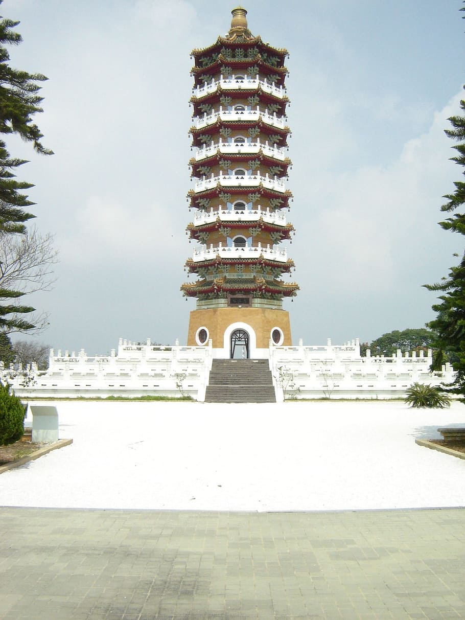 Taiwan, Pagoda, Asia, Kuil, Budha, arsitektur, porselen, perjalanan, Tempat terkenal, budaya
