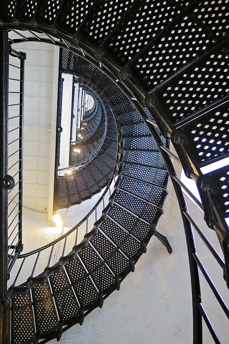 stairs, lighthouse, steps, architecture, spiral, staircase, climb, built Structure, indoors, spiral Staircase