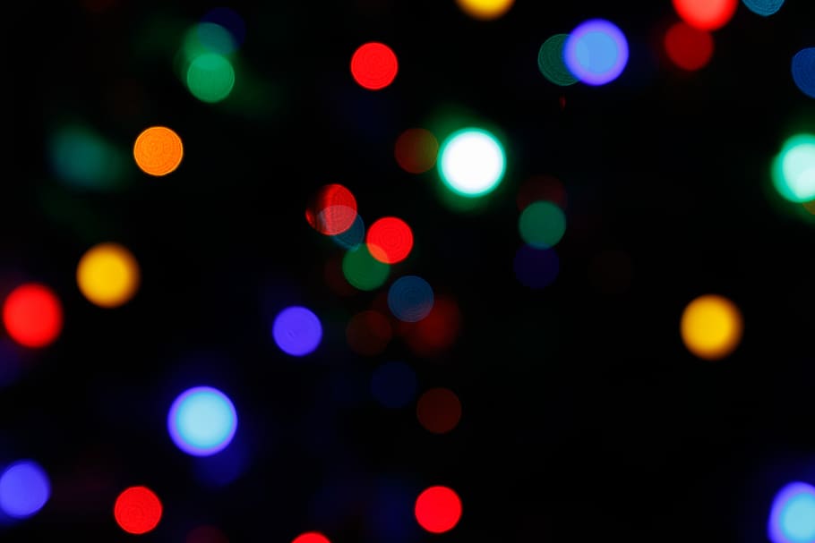 new year's eve, christmas tree, bokeh, lights, color, circles, background, glitter, spot, colorful