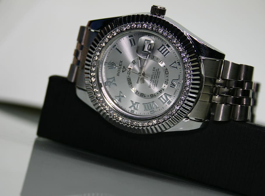 Luxury, Brilliant, Diamonds, noble, jewel, clock, valuable, time, watch, jewelry