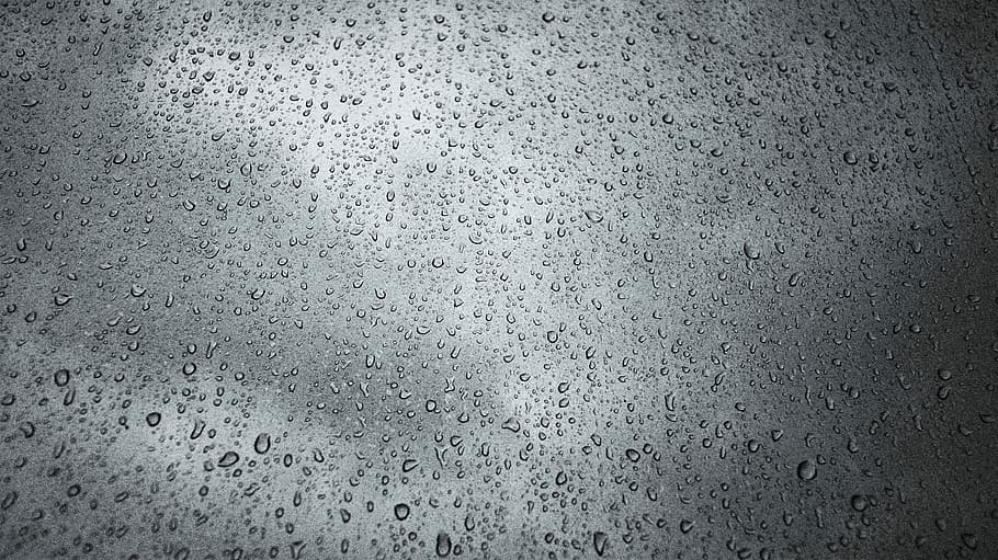 雨滴, 雲, 窓, 非, 湿った, トリクル, 雨滴彼ら, 水滴, 黒と白, 暗い