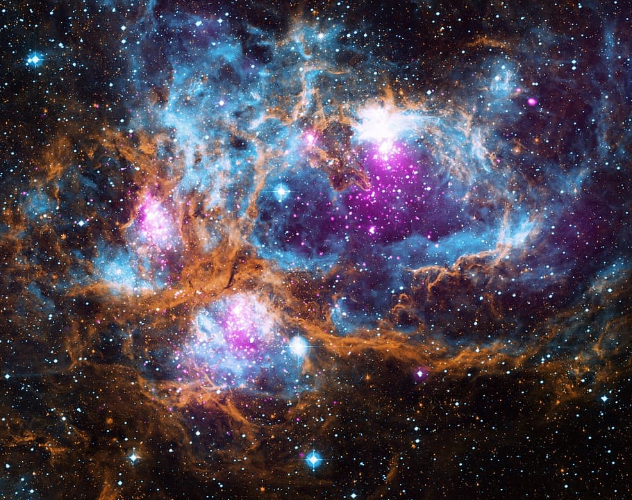 photo of galaxy, lobster nebula, ngc 6357, diffuse nebula, space, cosmos, universe, celestial, stars, lights