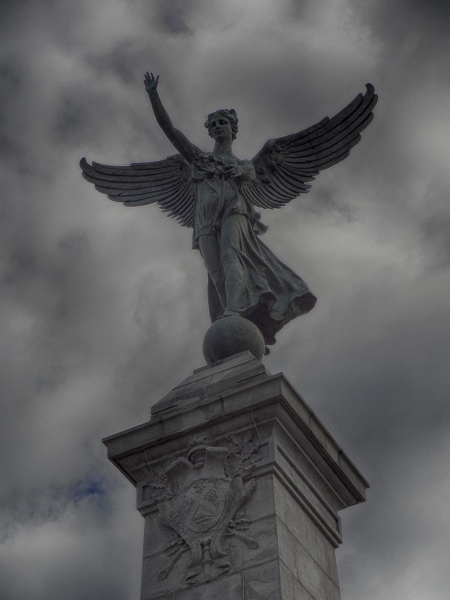 George-Etienne Cartier, Montreal, Angel, wings, symbol, monument, heaven, statue, female, raised hand