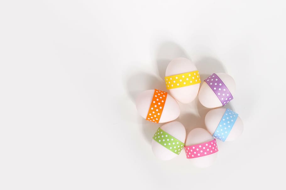 seis, decoraciones de huevos de colores variados, celebración, color, colorido, decoración, pascua, huevo, huevos, comida