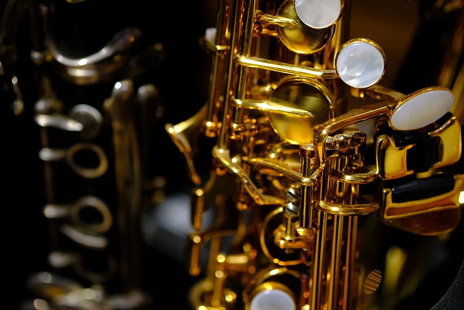 saxofone, instrumento, jazz, música, metais, som, sopros de madeira, clarinete, clássica, orquestra