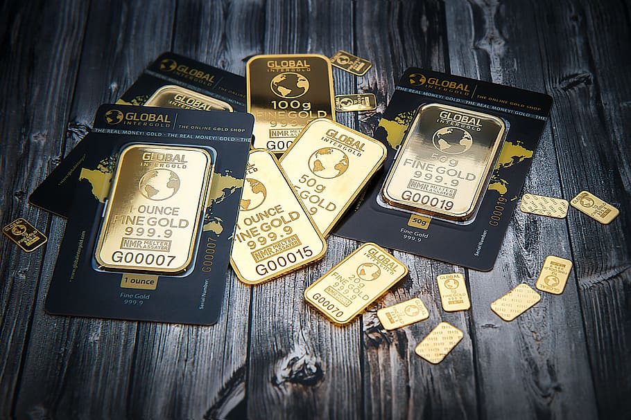 lote de placas de oro, el oro es dinero, lingotes de oro, tienda de oro, oro, dinero, finanzas, negocios, banca, lingote de oro