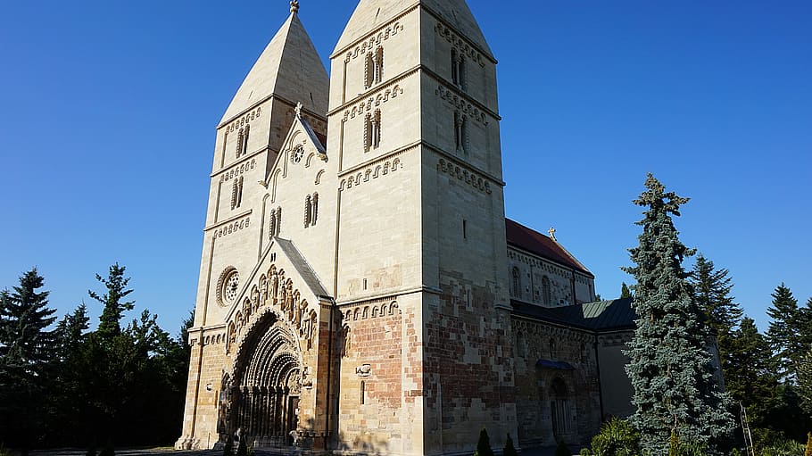 romanesque church, jak church, church, middle ages, hungary, st george's church, in jak, architecture, building exterior, built structure