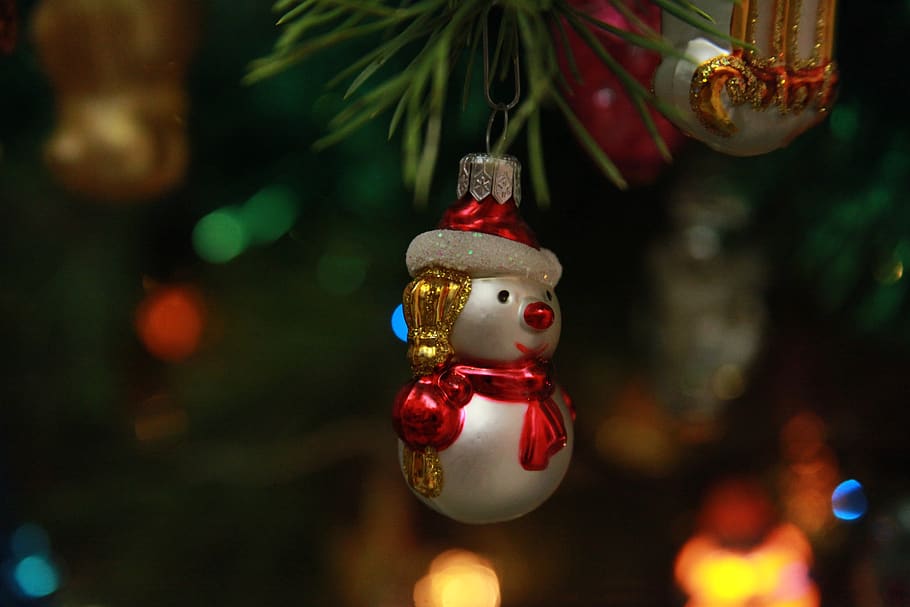 new year's eve, christmas tree toy, snowman, jewelry, christmas tree, beautiful, christmas, holiday, celebration, decoration