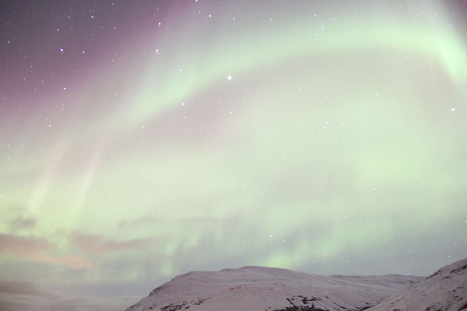 photography of aurora, photography, aurora, the northern lights, sweden, real shot, nature, mountain, snow, landscape