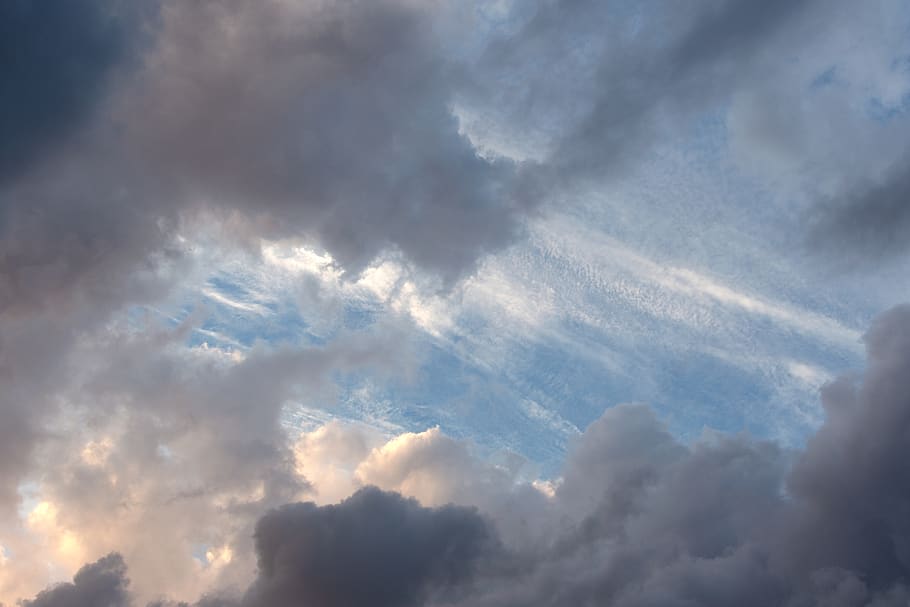bengkak, awan-awan, Latar Belakang, langit, Cloudscape, alam, di luar rumah, lingkungan Hidup, iklim, angin
