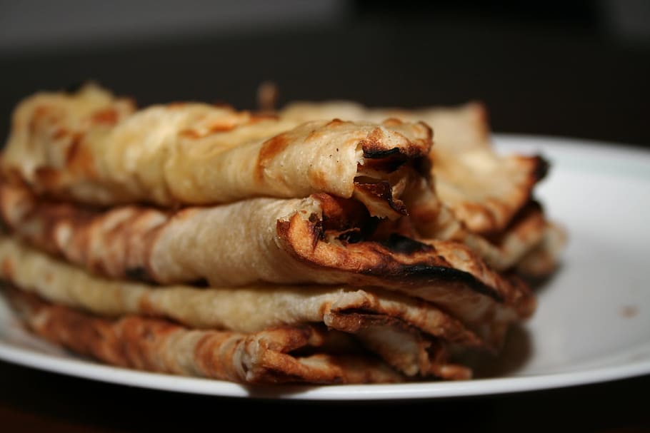 indian, naan, bread, food, food and drink, close-up, plate, selective focus, freshness, indoors