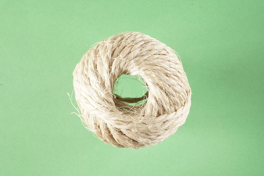 Rope, Knitting, Sisal, Cord, knaeul, role, natural fiber, wool, close-up, backgrounds