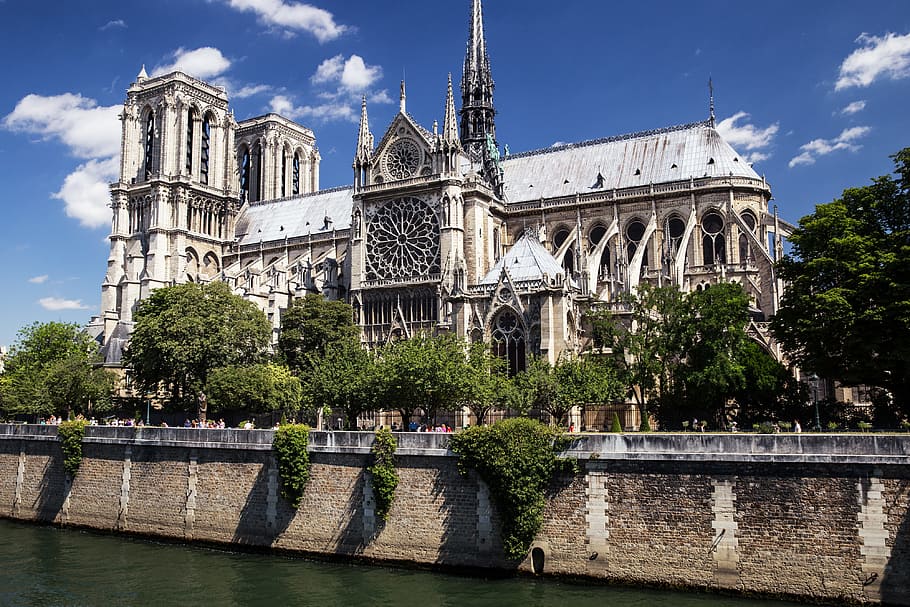 paris, france, Notre Dame, Paris, France, urban, church, notre Dame De Paris, seine River, paris - France, architecture
