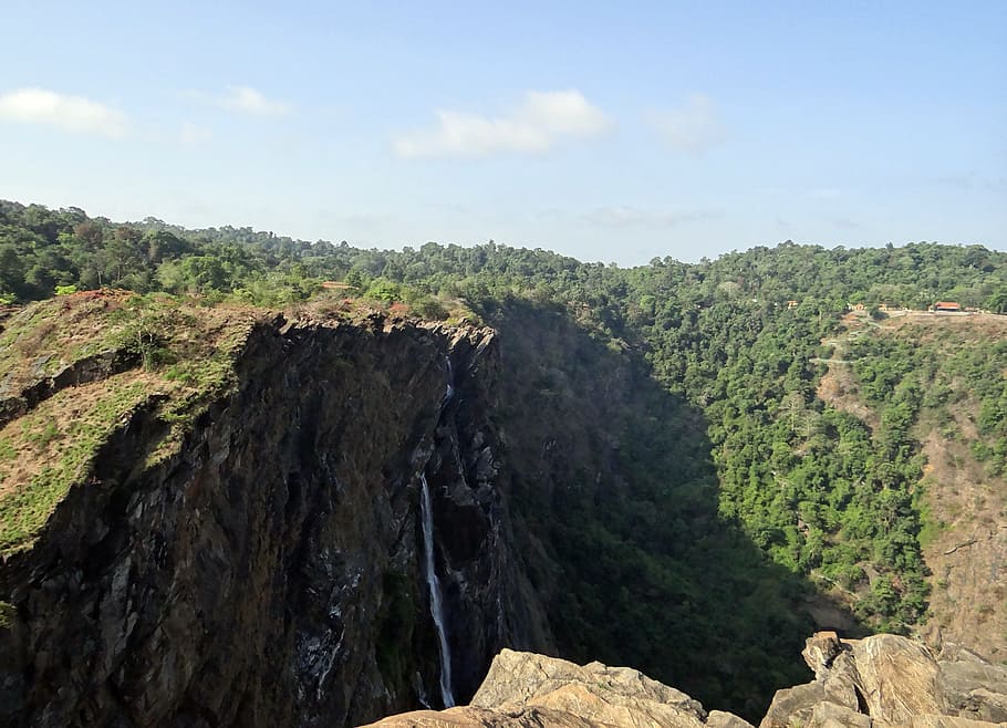 Jog Falls, Western Ghats, Waterfall, cliff, karnataka, india, nature, sky, cloud - sky, scenics