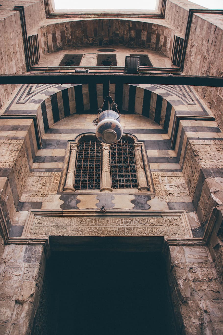 Viajes, Antiguo, Arquitectura, Egipto, Mezquita, El Cairo, Islámico, Fotografía de la calle, المعز, Vista de ángulo bajo