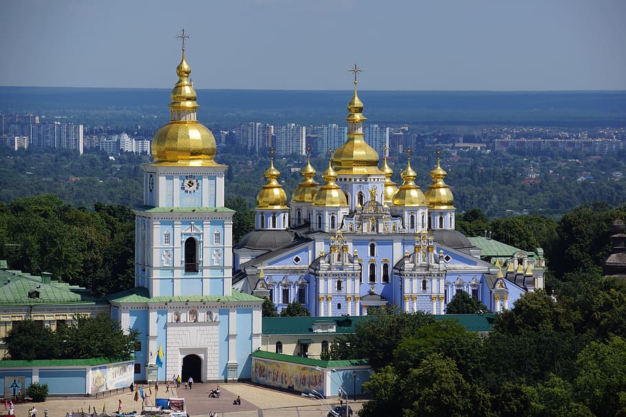 Киев, Украина, русский, православный, церковь, архитектура, экстерьер здания, построенная конструкция, купол, туристические направления