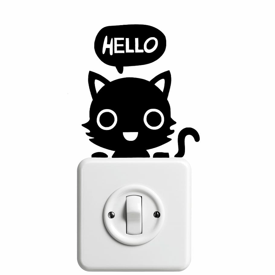 white, black, switch decor, cat, kitten, pet, domestic cat, cat baby, young cat, snuggle