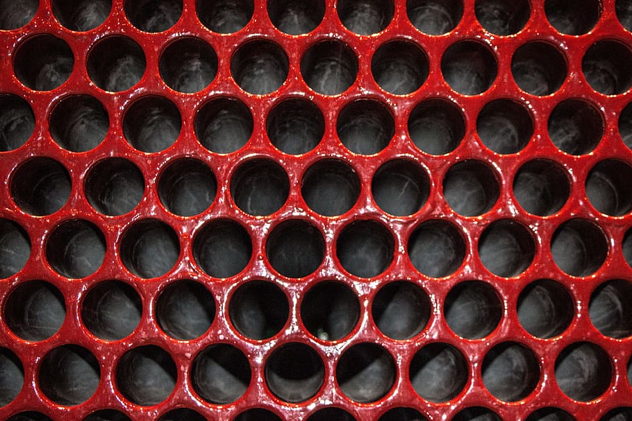 red, black, holes, Grill, Car, Tractor, Honeycomb, circle, shine, pattern