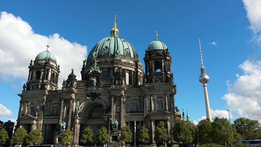 dom, berlín, catedral de berlín, capital, lugares de interés, torre de televisión, iglesia, punto de referencia, atracción turística, unidad alemana