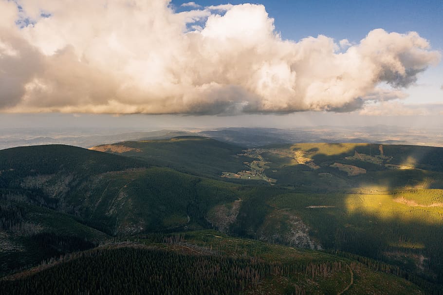 karkonosze, giant mountains, aerial, drone, landscape, krkonosze, mountains, view, scenic, fly