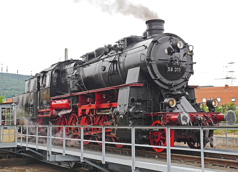 black train, Steam Locomotive, Railway, hub, historically, nostalgia, tradition, oldtimer, museum, museum day