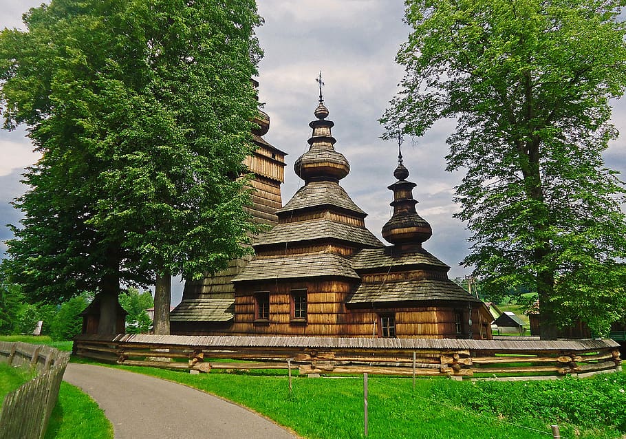 orthodox church, the greek catholic church, church of st nicholas, paraskewii, kwiatoń is a commune, kwiatoń church, plant, architecture, tree, built structure