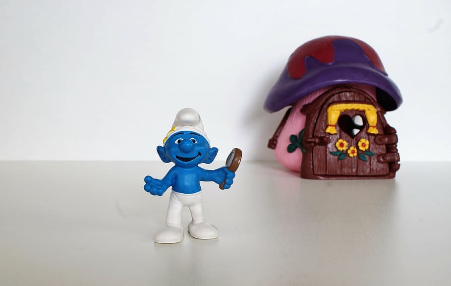smurf, smurfs, figura, brinquedos, decoração, colecionar, azul, brinquedo, estatueta, boneca