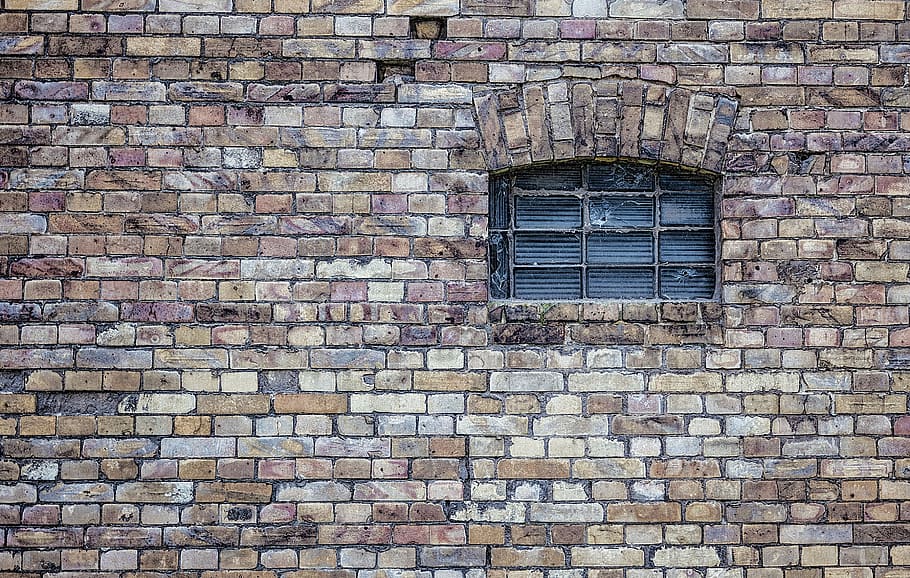 brown brick wall, window, wall, old, building, stone, bricks, texture, background, architecture