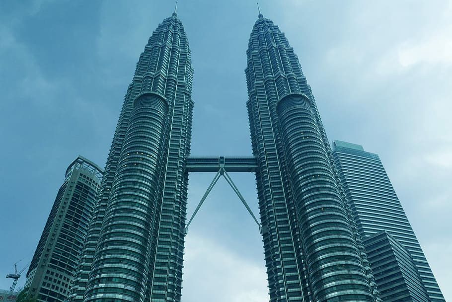 Malaysia, High-Rise Buildings, City, gemini, skyscraper, architecture, built structure, low angle view, modern, building exterior