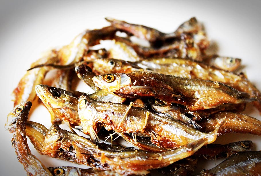 dried fish lot, baked, course, fish, floral, flores, food, fresh, fried, full
