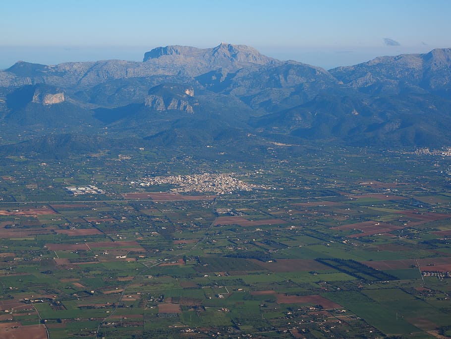 mallorca, aerial view, Mallorca, Aerial View, aerial photographs, landscape, mountains, serra de tramuntana, mountain range, tramuntana, binissalem