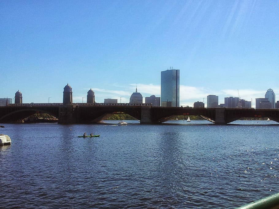 Boston, Skyline, Sungai Charles, boston skyline, kota, jembatan - struktur buatan manusia, arsitektur, sungai, skyline perkotaan, struktur yang dibangun
