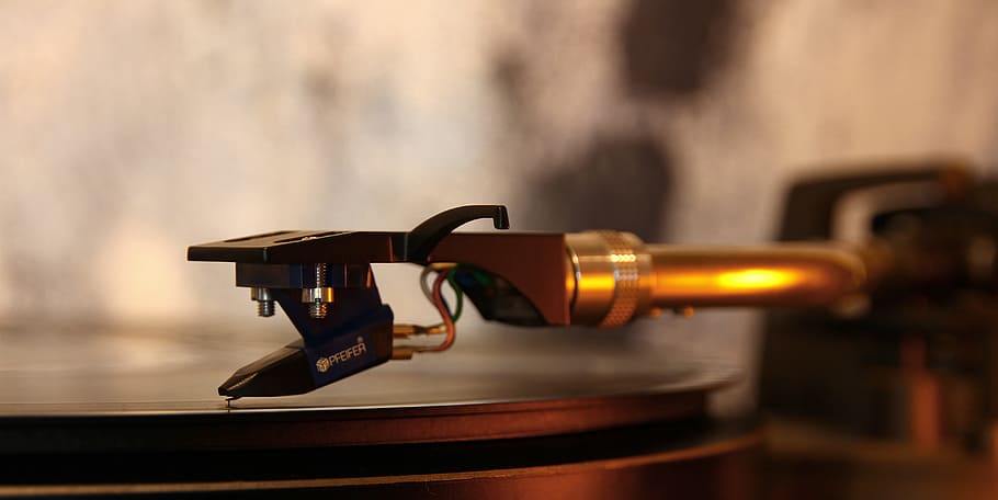 turntable, music, tinge, vinyl, needle, record, close-up, selective focus, retro styled, arts culture and entertainment