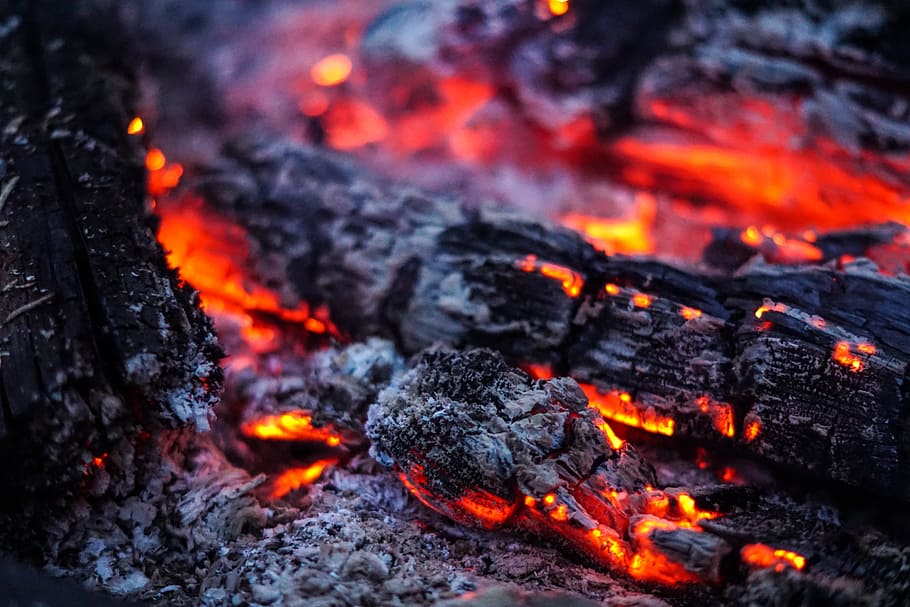 Carbon, Fire, Embers, Mood, Light, fire - Natural Phenomenon, flame, heat - Temperature, burning, red