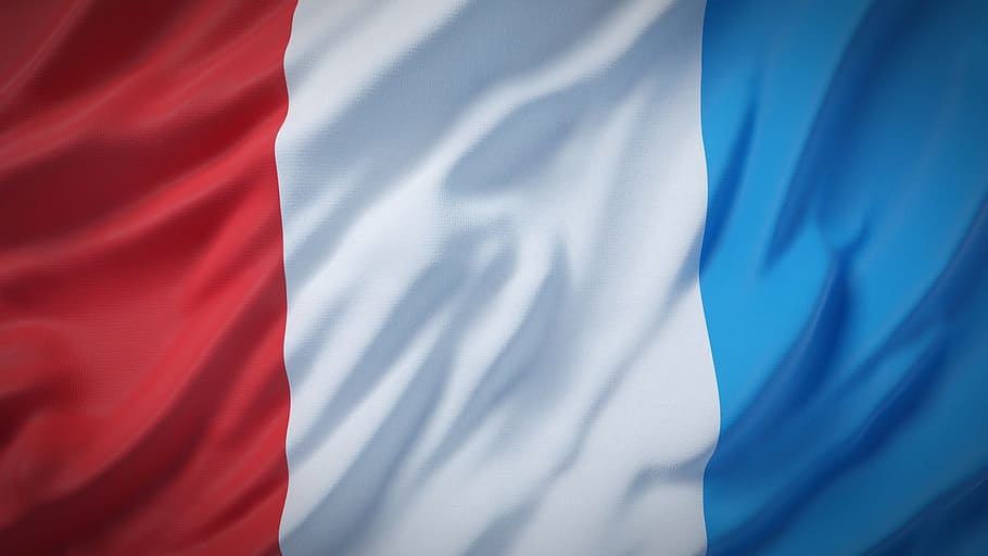 rojo, blanco, azul, bandera, bandera de Francia, bandera nacional, Francia, Europa, fondo, textil