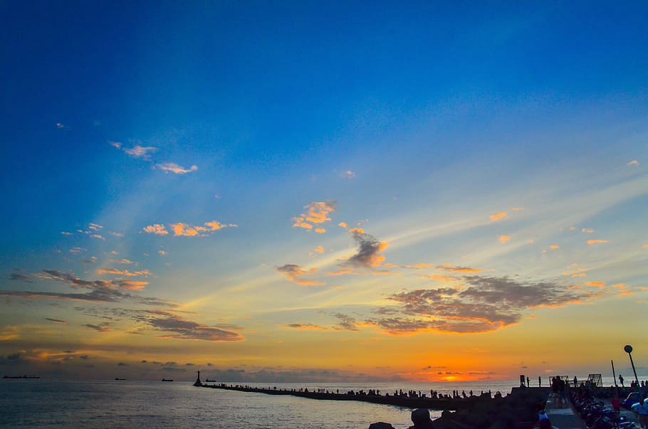 Evening Sun, Sunset, the evening sun, hai bian, to the sea, 灣 west 灣, sky, beauty in nature, nature, cloud - sky