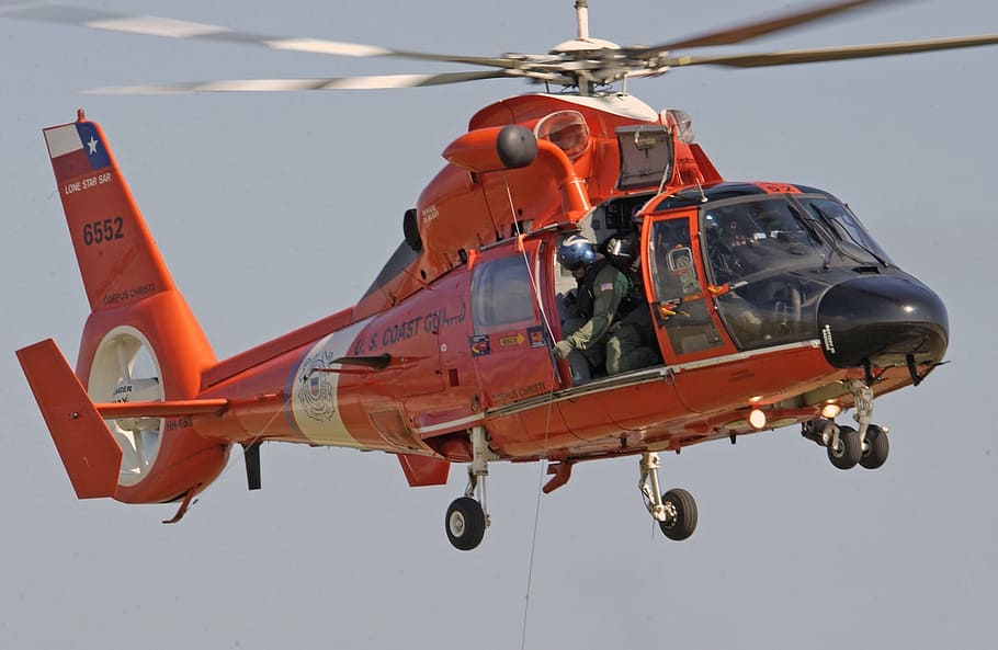 helicóptero, delfín Mh-65, búsqueda y rescate, sar, bimotor, rotor principal único, guardacostas, estados unidos, vuelo, océano